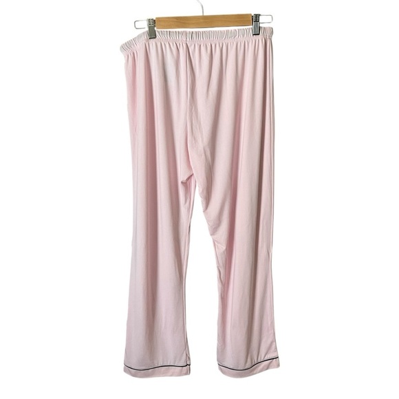 Born Pink Black Trim Size Large 2 Piece Pajama Short Sleeve Pants Set - Picture 6 of 9